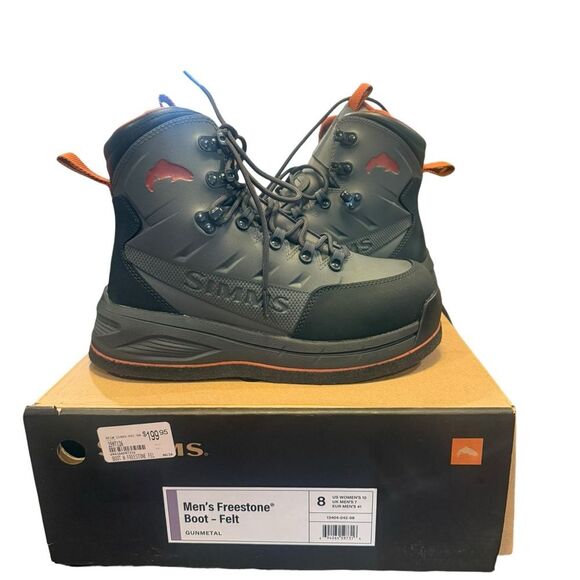 Simms Freestone Felt Sole Wading Boots Gunmetal Size 8 Men’s NWB $199 main image 9